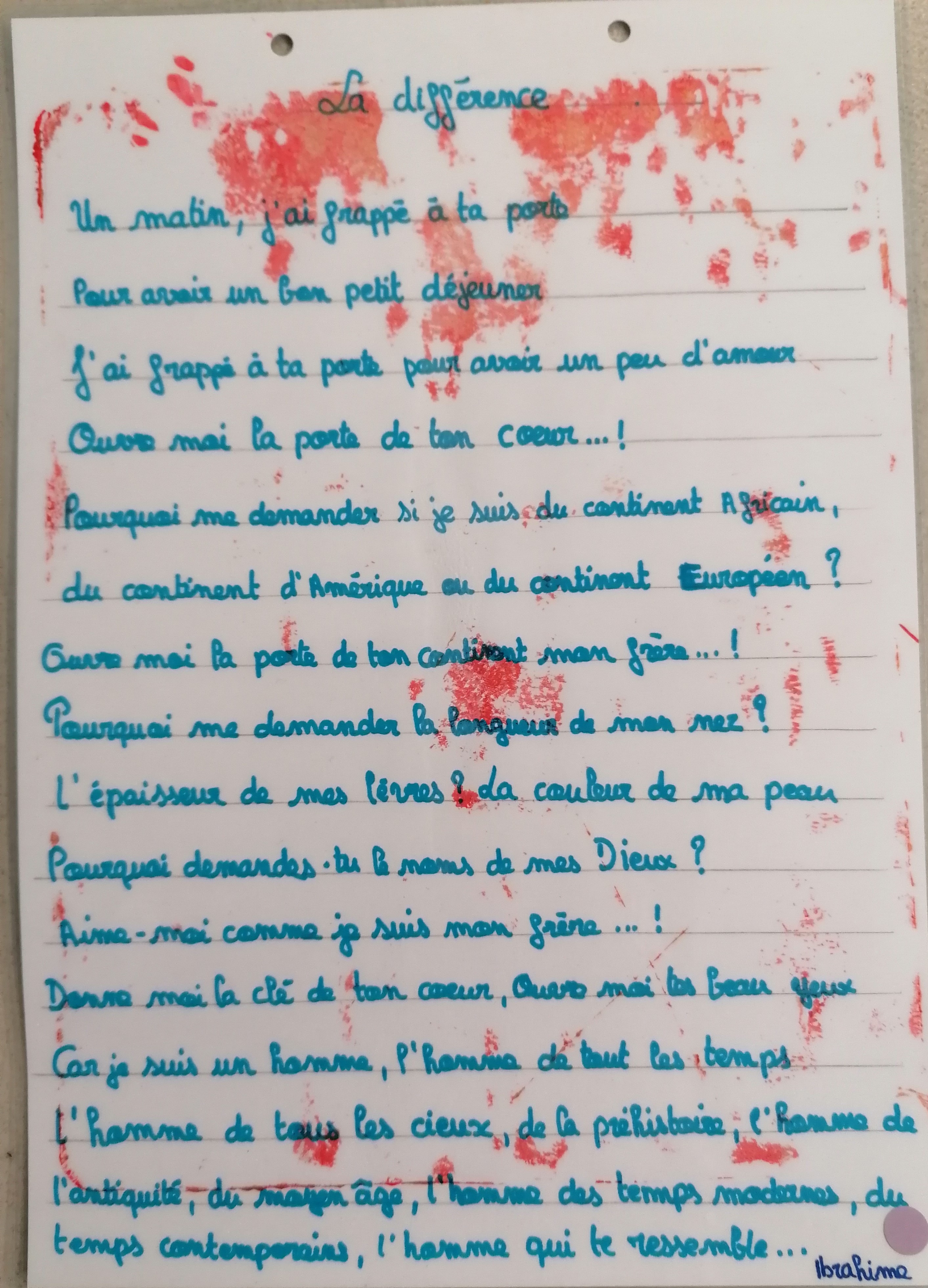 Poème La différence Enfants et adolescents citoyens